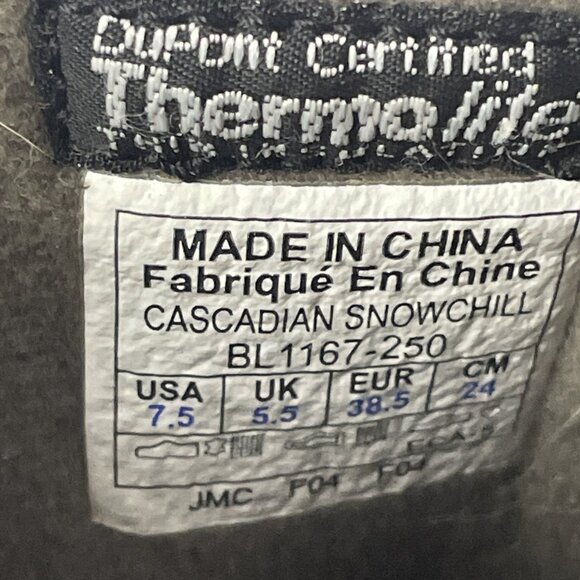 COLUMBIA Cascadian Snowchill Snow Boots Womens 7.5 Leather Thermolite Tan Zip Up - Picture 5 of 9